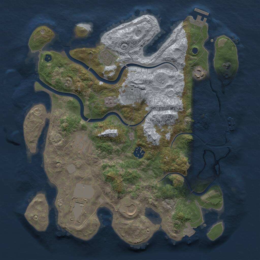 Rust Map: Procedural Map, Size: 3500, Seed: 978405485, 14 Monuments