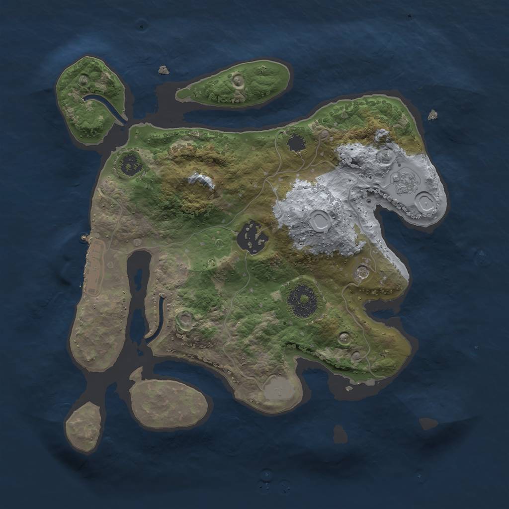 Rust Map: Procedural Map, Size: 2500, Seed: 351095, 7 Monuments