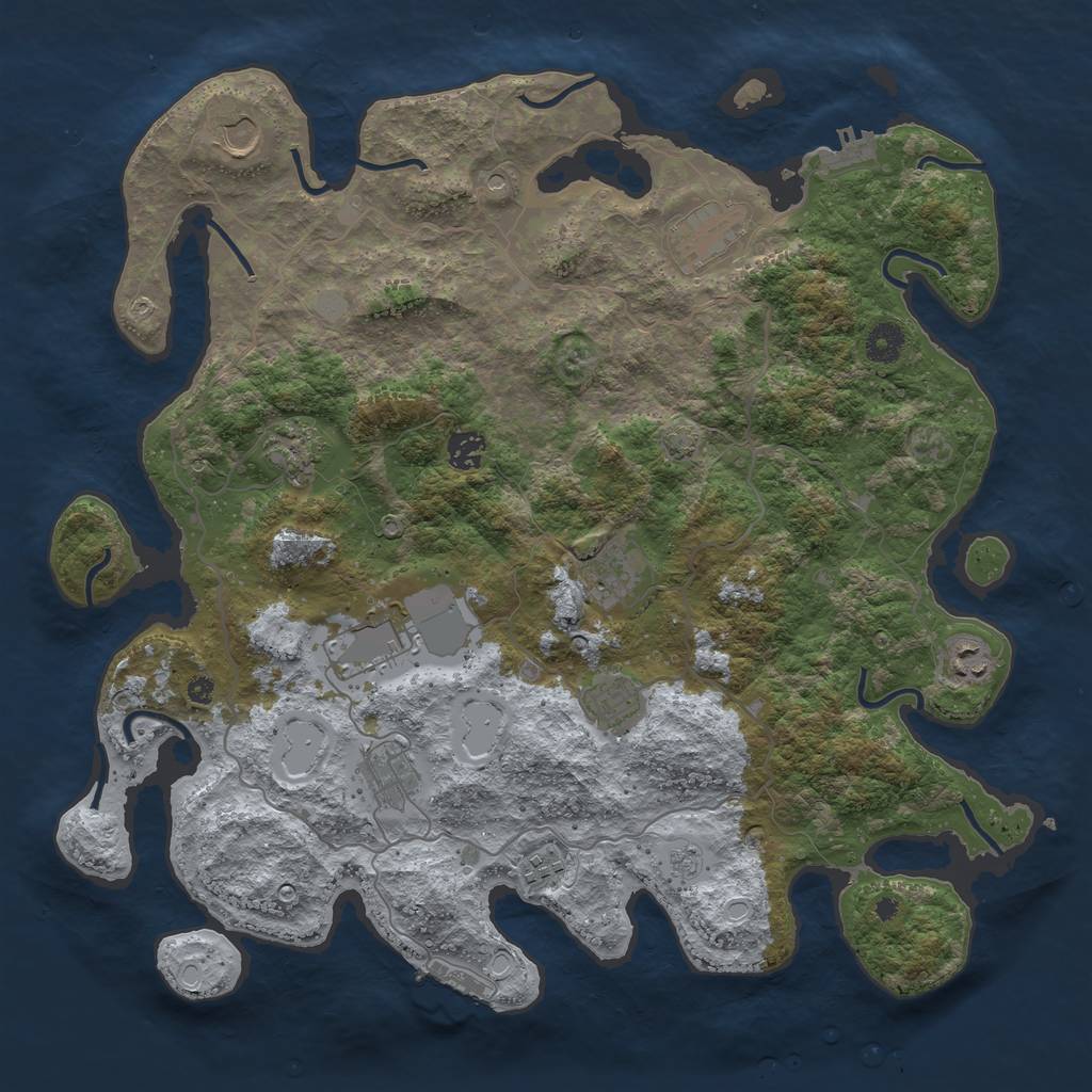 Rust Map: Procedural Map, Size: 4100, Seed: 94396717, 18 Monuments