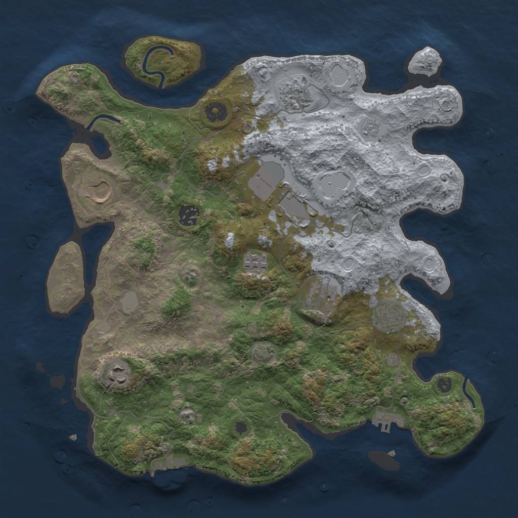 Rust Map: Procedural Map, Size: 3600, Seed: 78697668, 15 Monuments