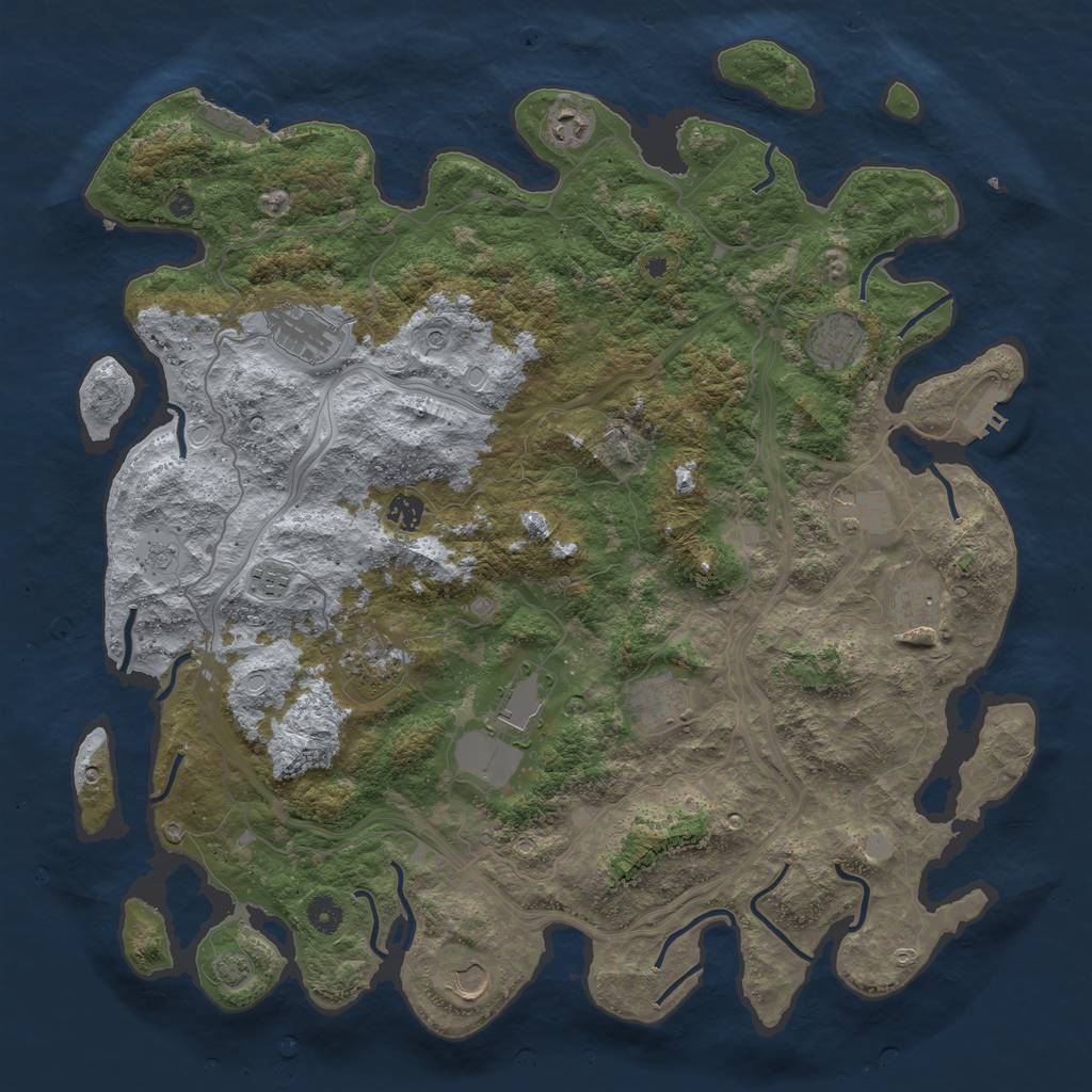 Rust Map: Procedural Map, Size: 4500, Seed: 1954925192, 19 Monuments