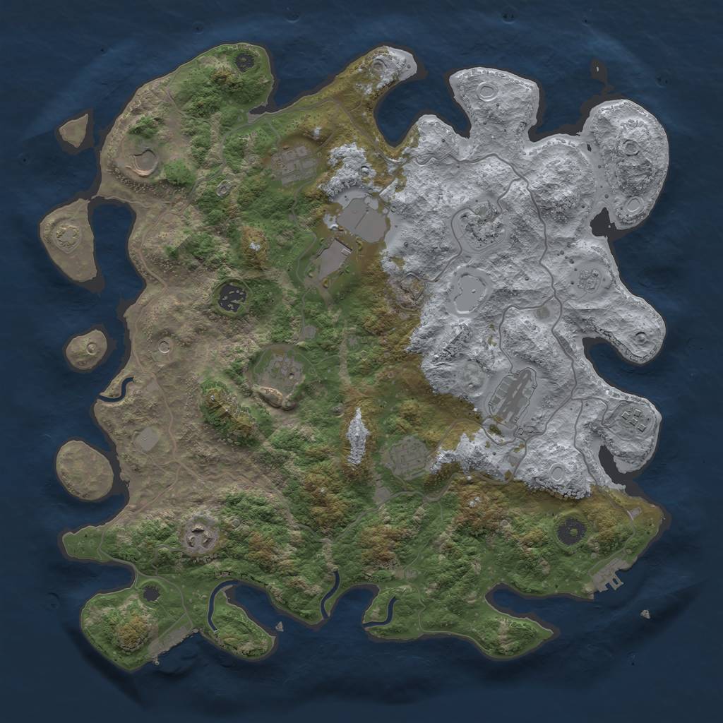 Rust Map: Procedural Map, Size: 4000, Seed: 19565878, 18 Monuments