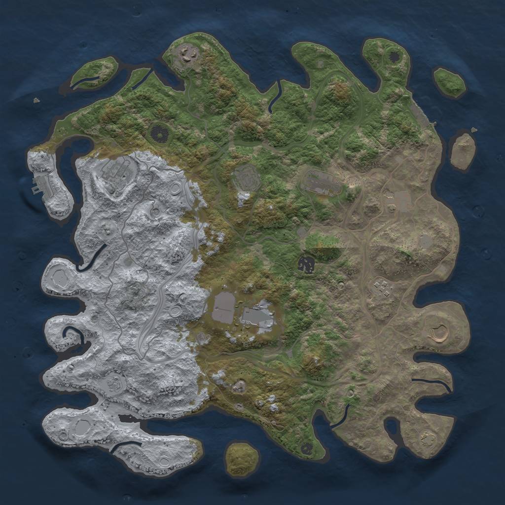Rust Map: Procedural Map, Size: 4250, Seed: 88472260, 17 Monuments
