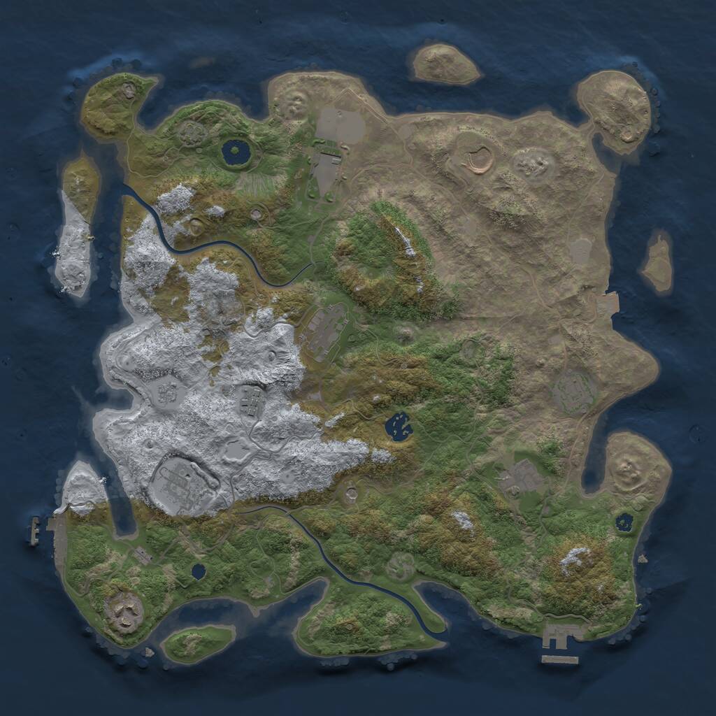 Rust Map: Procedural Map, Size: 3950, Seed: 25962958, 15 Monuments
