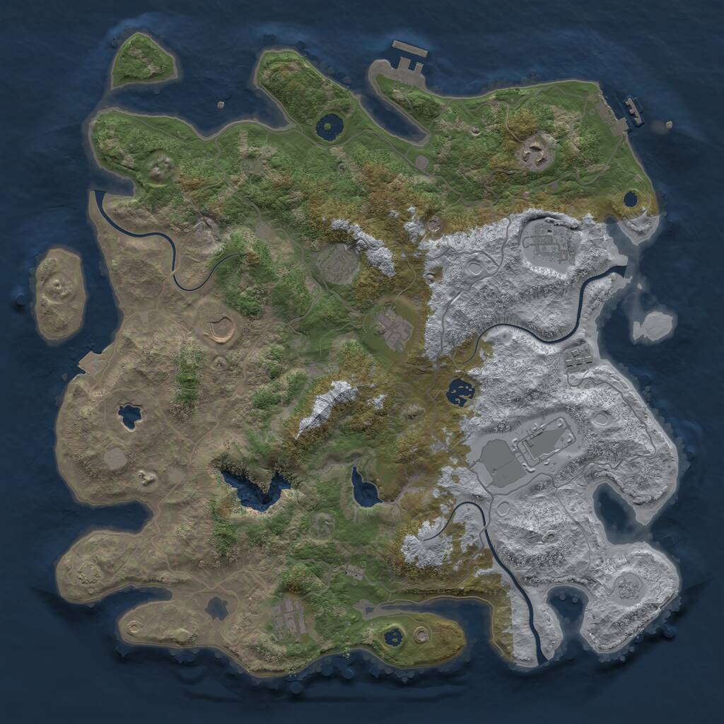 Rust Map: Procedural Map, Size: 4100, Seed: 90080035, 15 Monuments