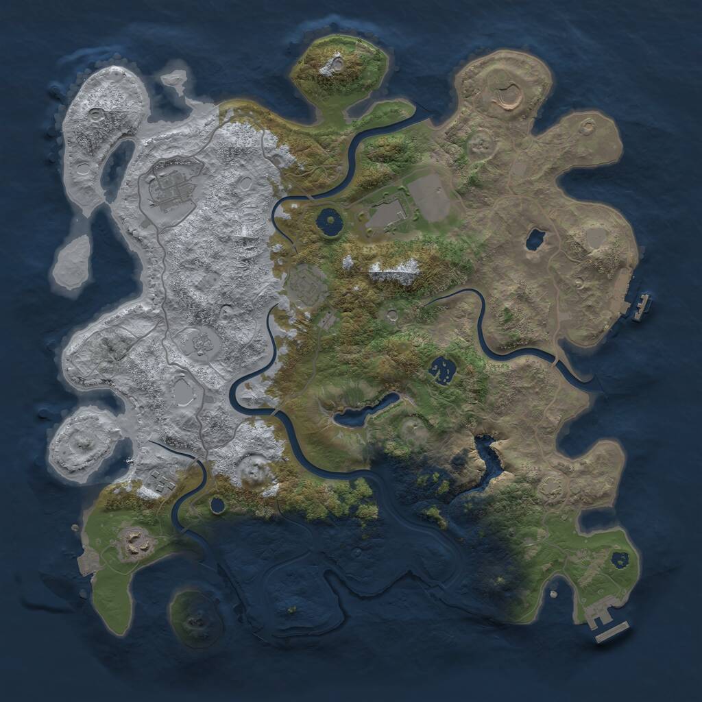 Rust Map: Procedural Map, Size: 4000, Seed: 51513473, 13 Monuments