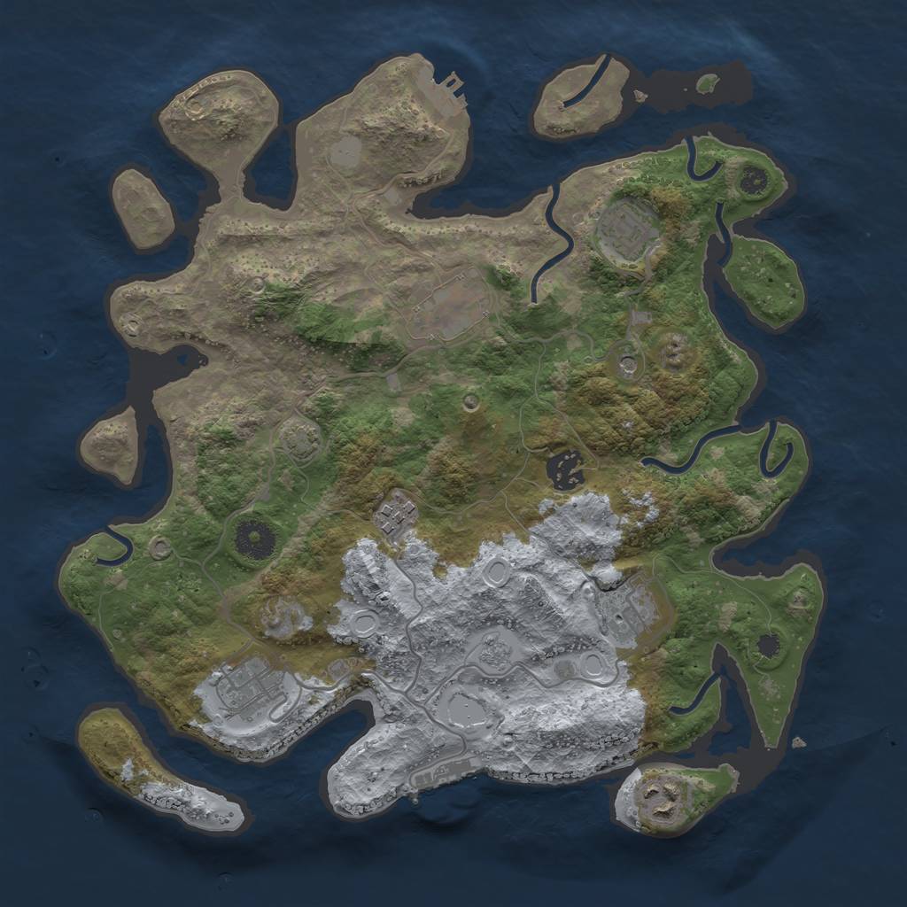 Rust Map: Procedural Map, Size: 3400, Seed: 58128840, 15 Monuments