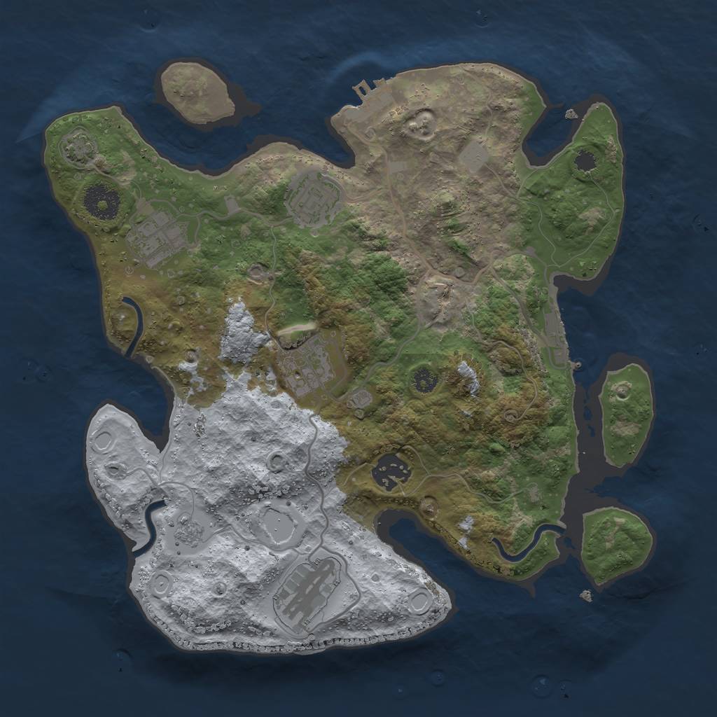 Rust Map: Procedural Map, Size: 3000, Seed: 5068327, 12 Monuments