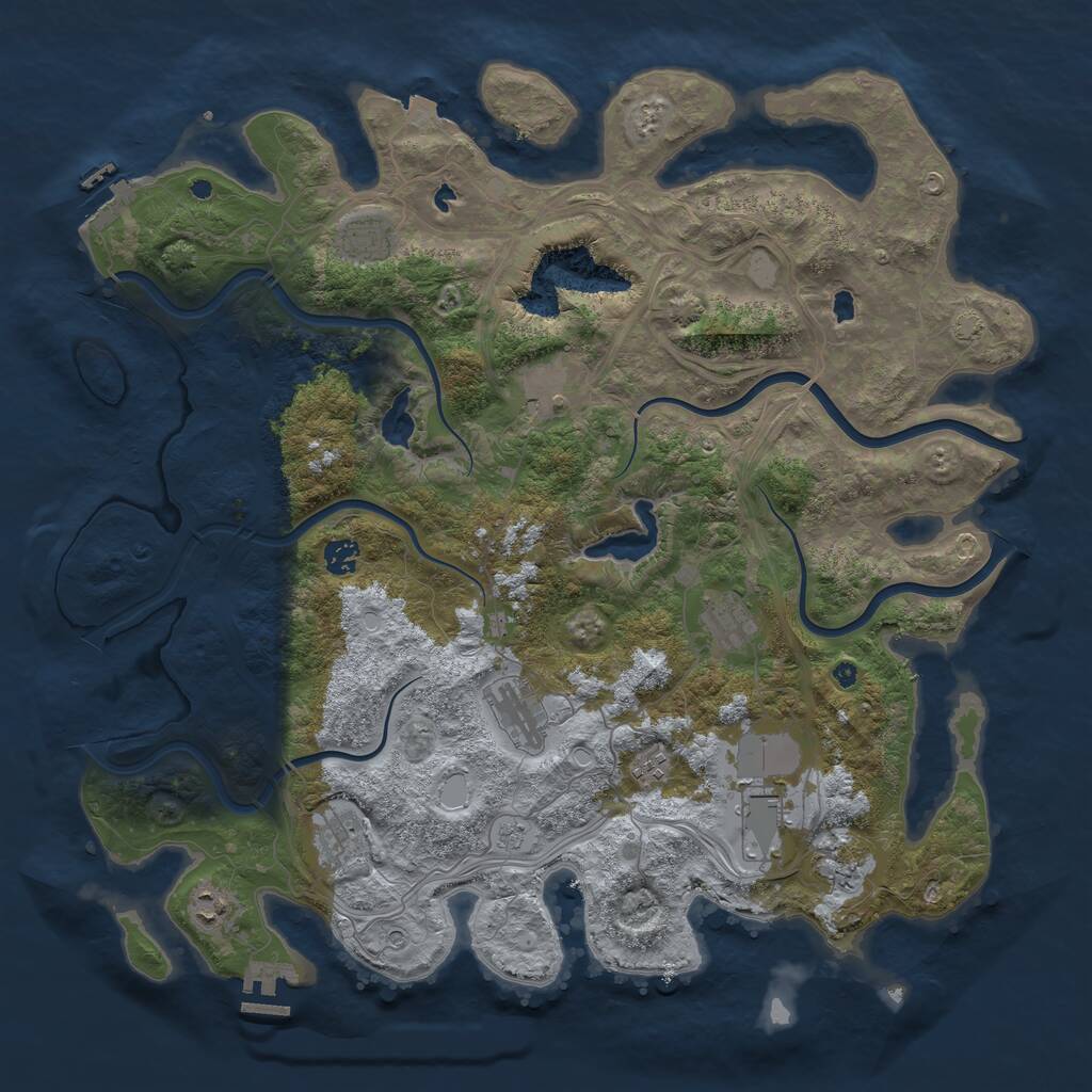 Rust Map: Procedural Map, Size: 4500, Seed: 2875549, 16 Monuments