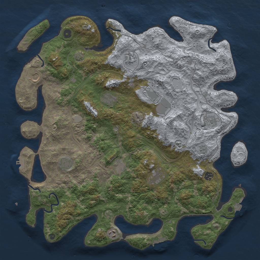 Rust Map: Procedural Map, Size: 4500, Seed: 94843075, 19 Monuments