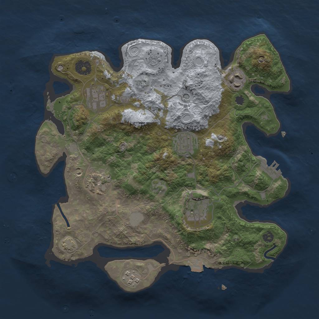 Rust Map: Procedural Map, Size: 3000, Seed: 1623632345, 13 Monuments