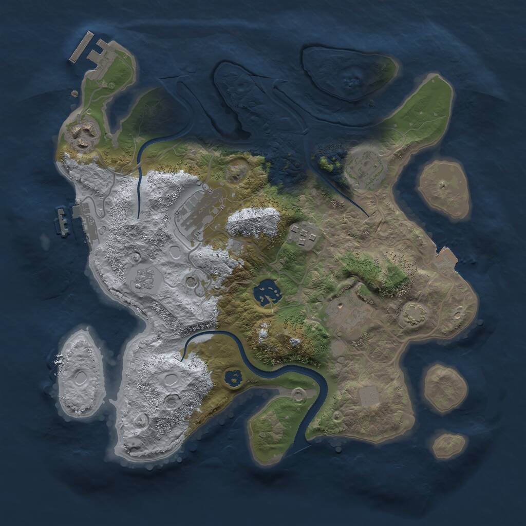 Rust Map: Procedural Map, Size: 3000, Seed: 6905824, 12 Monuments