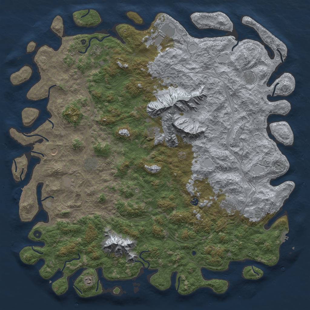 Rust Map: Procedural Map, Size: 6000, Seed: 569633575, 19 Monuments