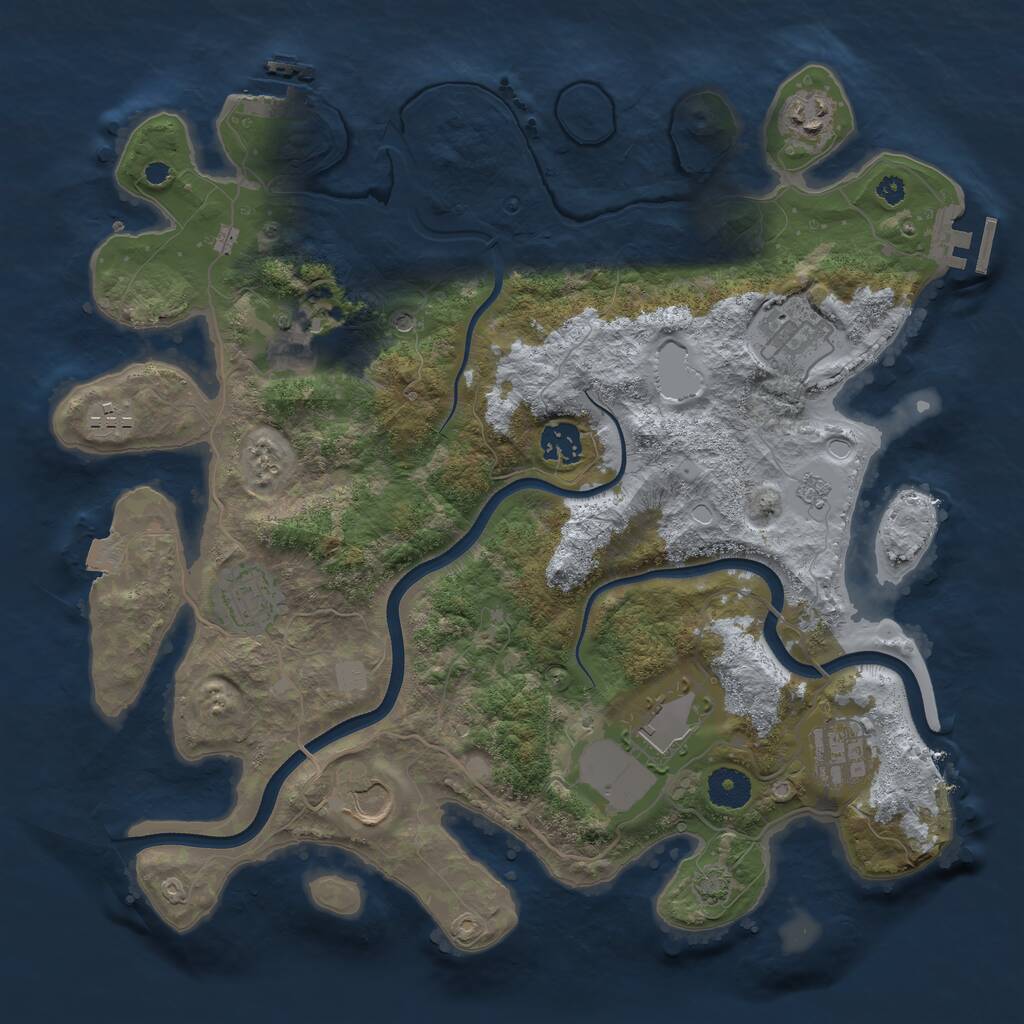 Rust Map: Procedural Map, Size: 3650, Seed: 78716388, 15 Monuments