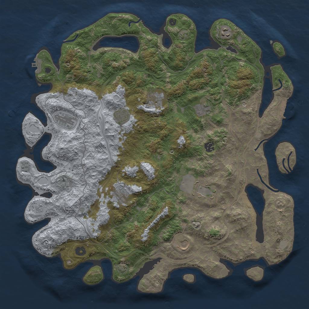 Rust Map: Procedural Map, Size: 4500, Seed: 18293, 18 Monuments