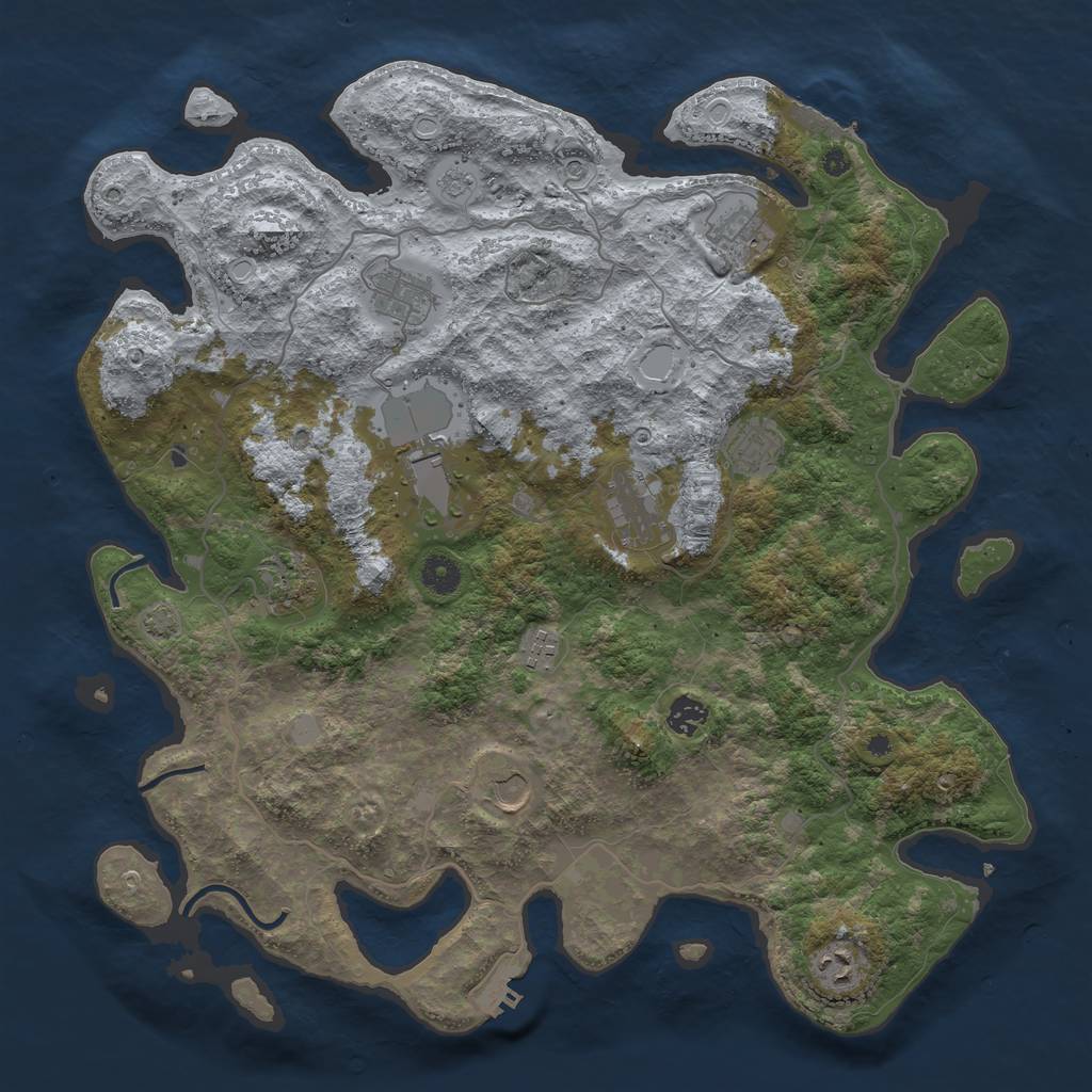 Rust Map: Procedural Map, Size: 4200, Seed: 41968, 18 Monuments