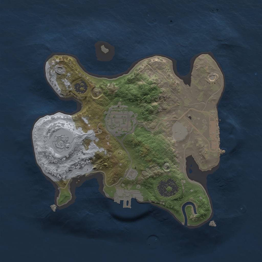 Rust Map: Procedural Map, Size: 2000, Seed: 434341916, 7 Monuments