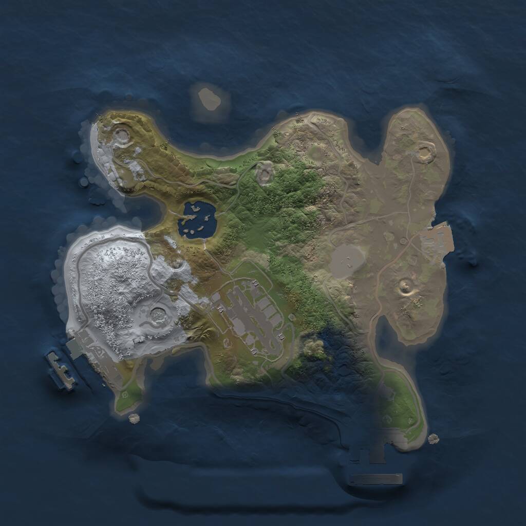 Rust Map: Procedural Map, Size: 2000, Seed: 434341916, 6 Monuments