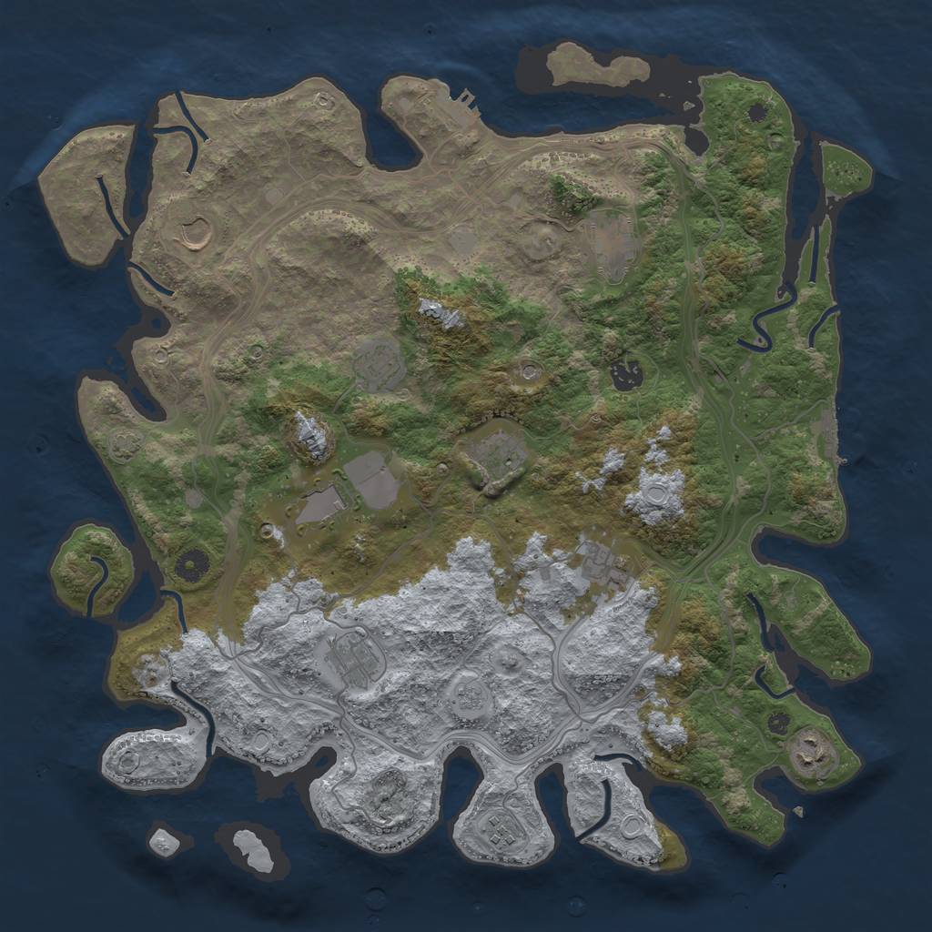 Rust Map: Procedural Map, Size: 4250, Seed: 958544821, 18 Monuments