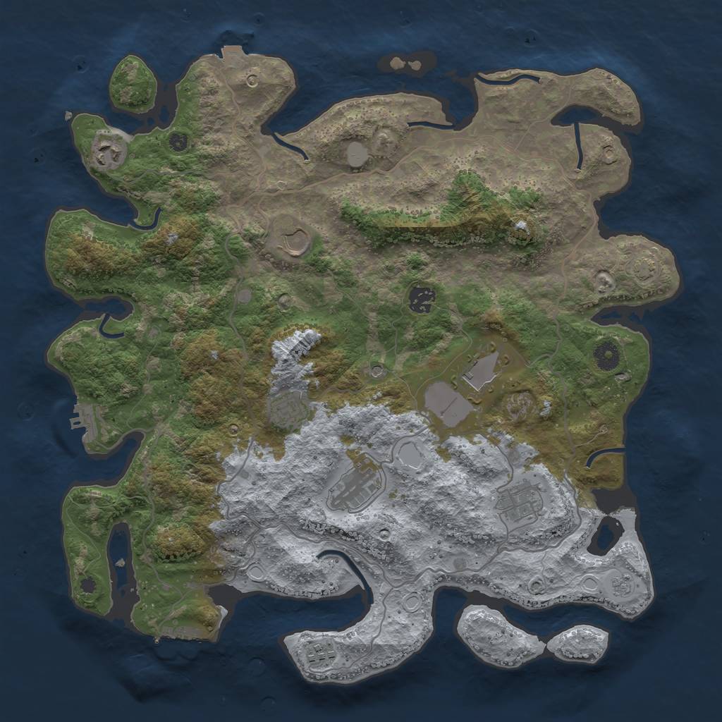 Rust Map: Procedural Map, Size: 4000, Seed: 1660416185, 16 Monuments