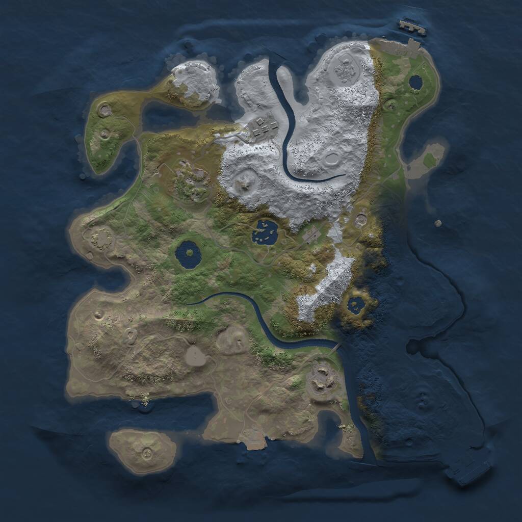 Rust Map: Procedural Map, Size: 3000, Seed: 802945555, 10 Monuments