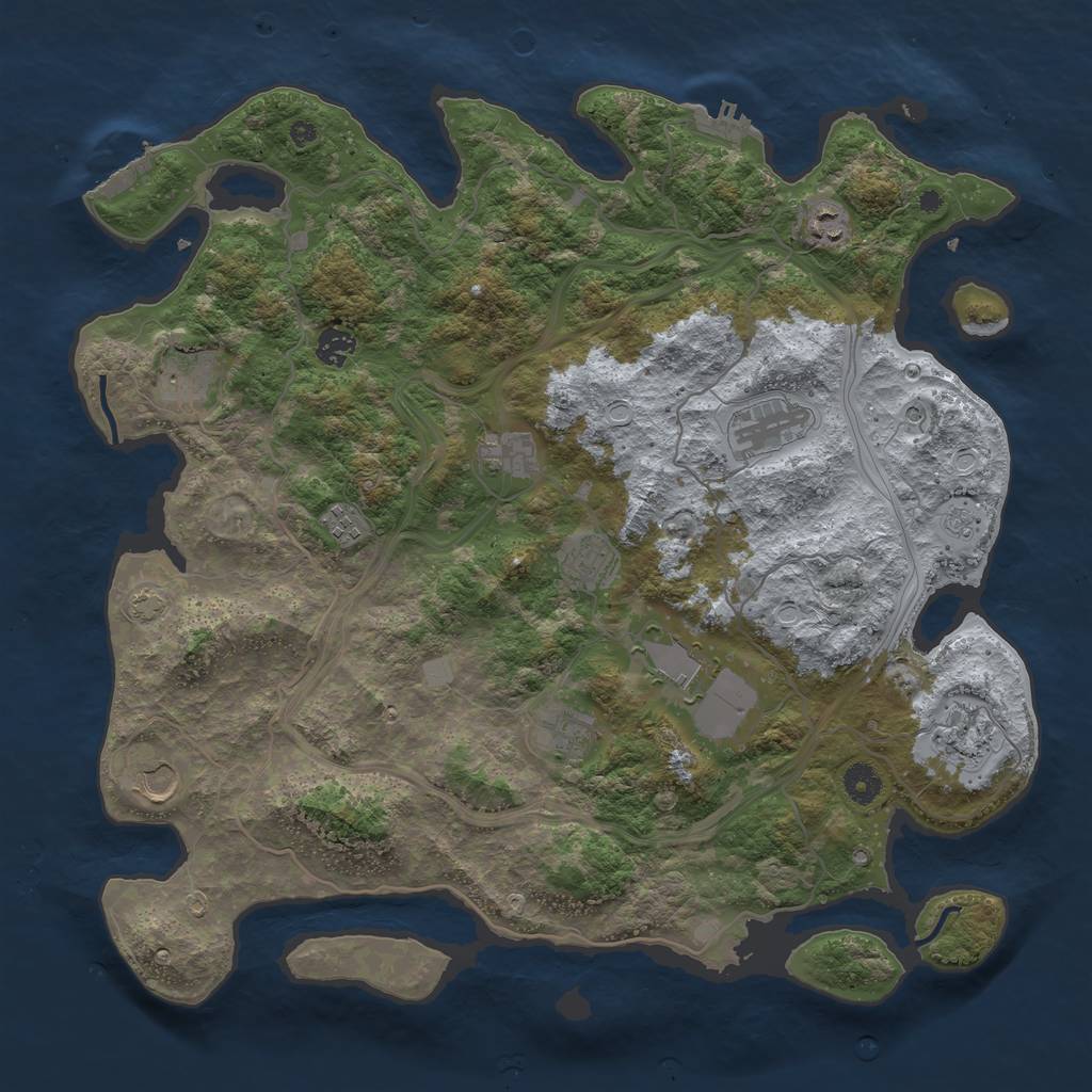 Rust Map: Procedural Map, Size: 4250, Seed: 231486519, 19 Monuments