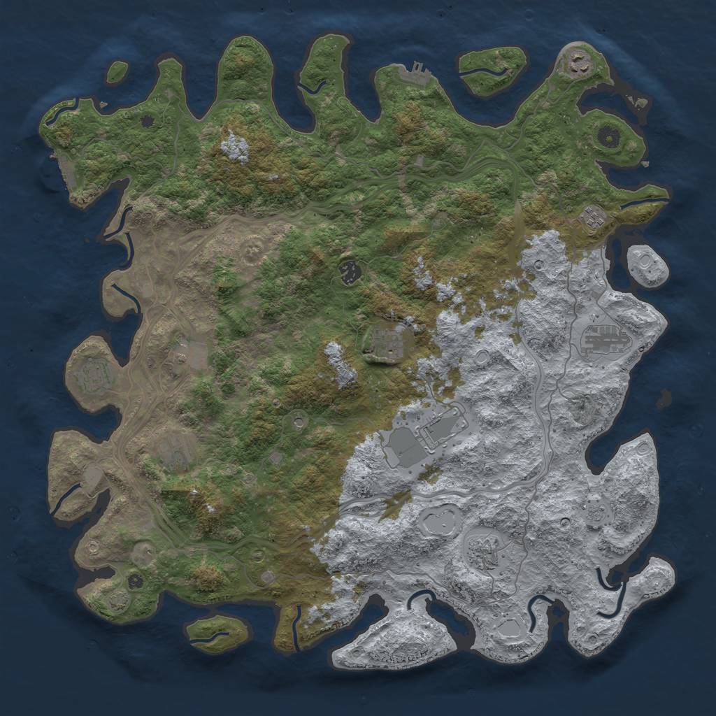 Rust Map: Procedural Map, Size: 4800, Seed: 152726, 18 Monuments