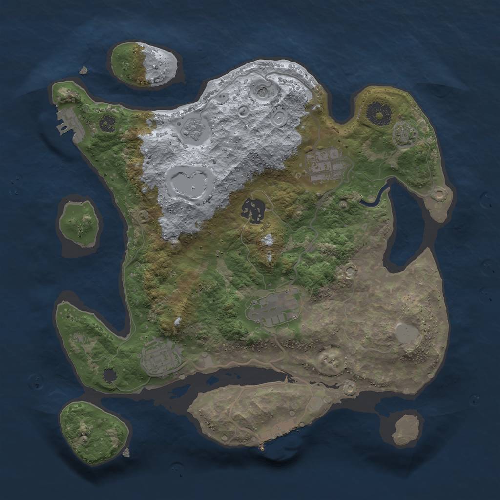 Rust Map: Procedural Map, Size: 3000, Seed: 76101208, 12 Monuments