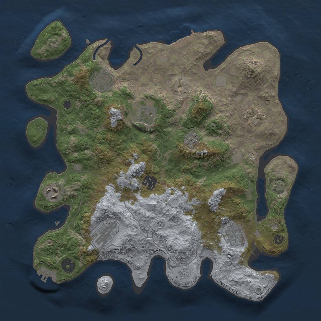 Rust Map: Procedural Map, Size: 3400, Seed: 2067339740, 16 Monuments