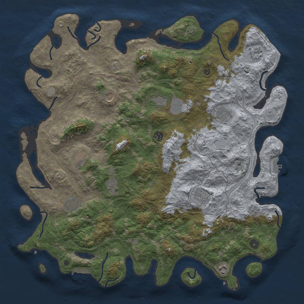 Rust Map: Procedural Map, Size: 4700, Seed: 1914711697, 19 Monuments
