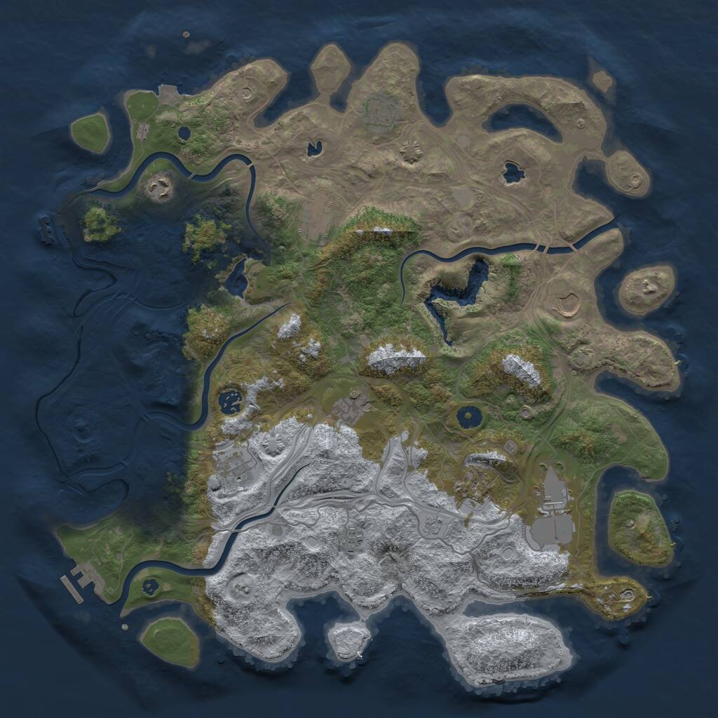 Rust Map: Procedural Map, Size: 4500, Seed: 15151, 16 Monuments