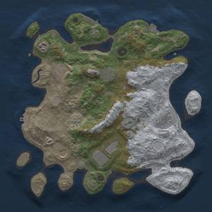 Thumbnail Rust Map: Procedural Map, Size: 3500, Seed: 53334229, 15 Monuments