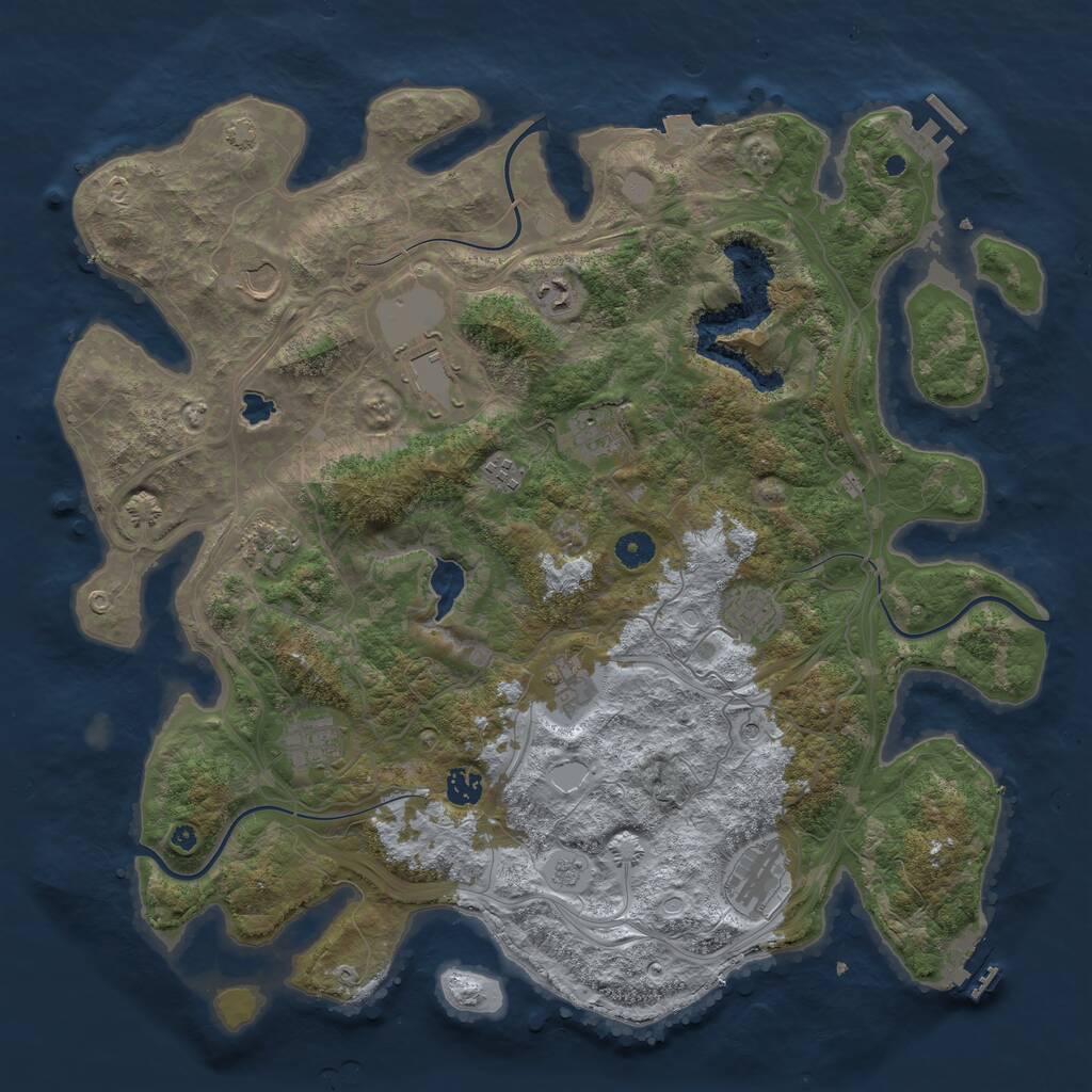 Rust Map: Procedural Map, Size: 4400, Seed: 40220252, 17 Monuments