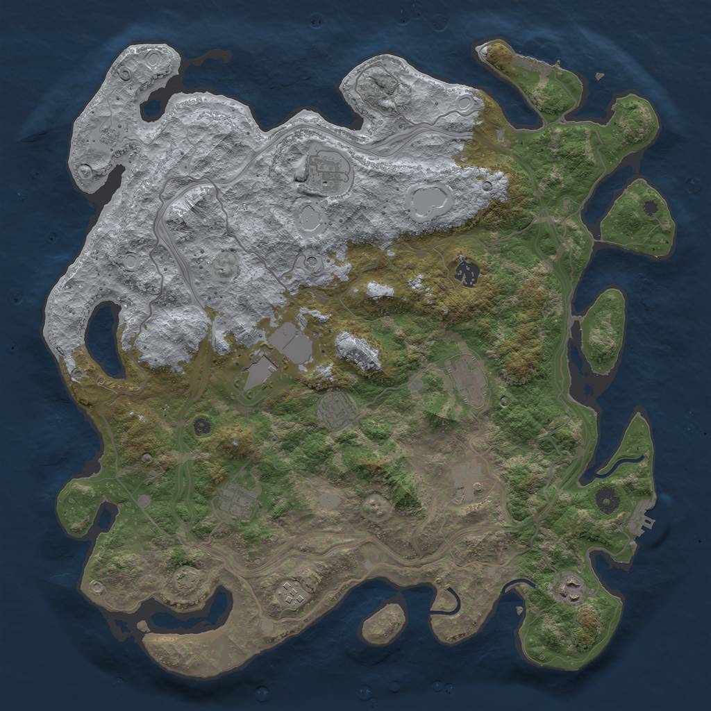 Rust Map: Procedural Map, Size: 4300, Seed: 86031864, 17 Monuments