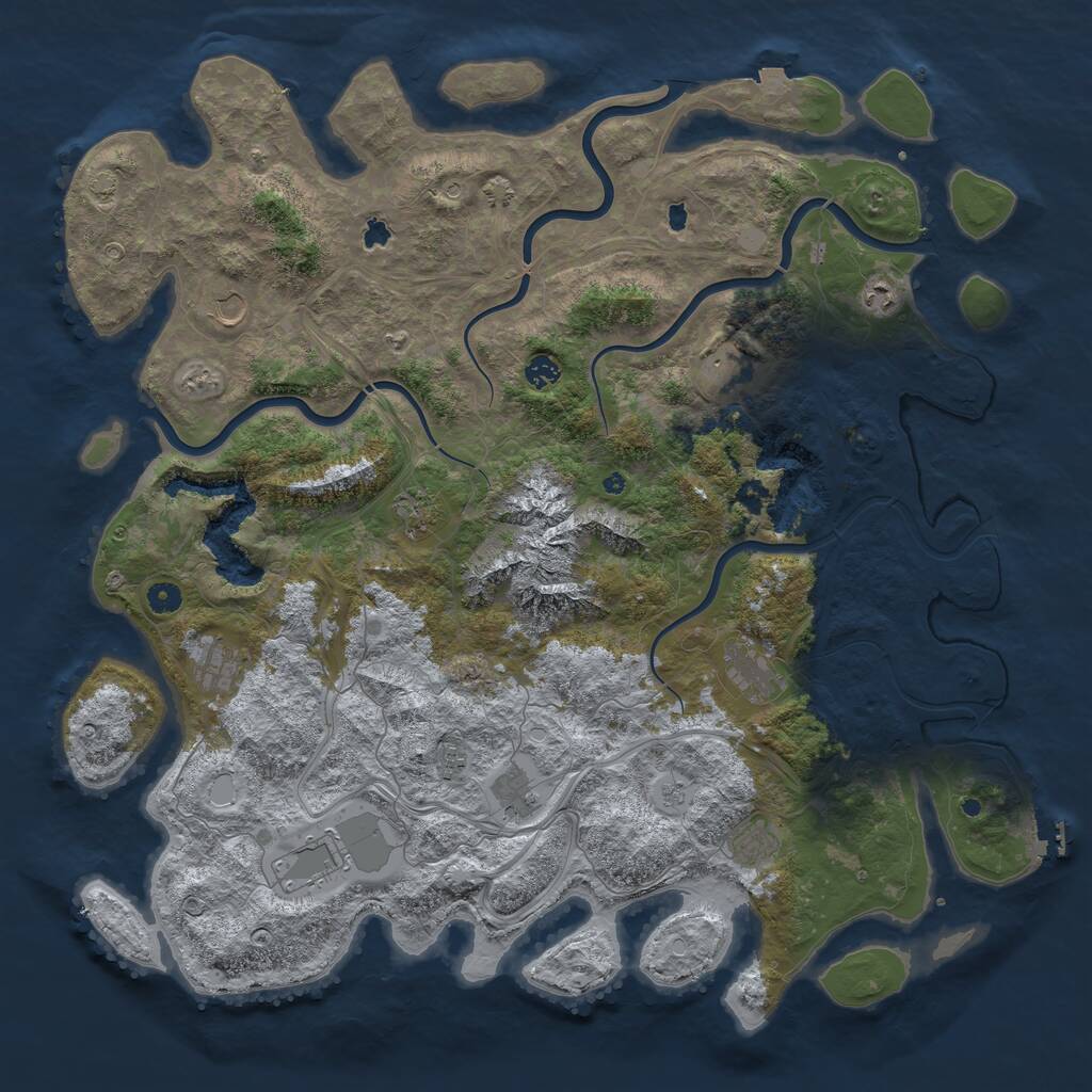 Rust Map: Procedural Map, Size: 5000, Seed: 163088534, 16 Monuments
