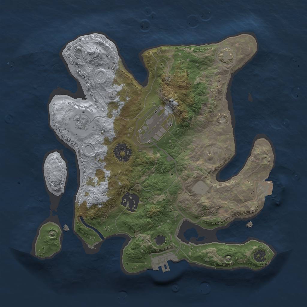 Rust Map: Procedural Map, Size: 2500, Seed: 787883783, 8 Monuments