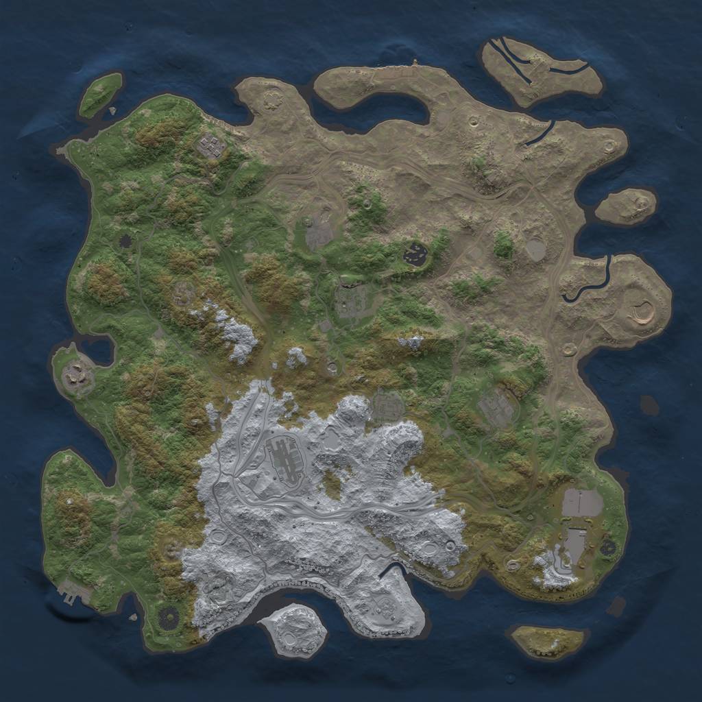 Rust Map: Procedural Map, Size: 4550, Seed: 21031979, 18 Monuments