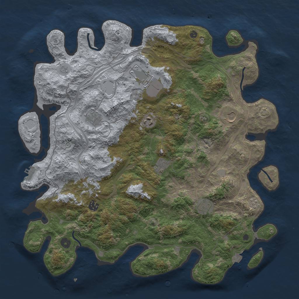 Rust Map: Procedural Map, Size: 4380, Seed: 8, 15 Monuments