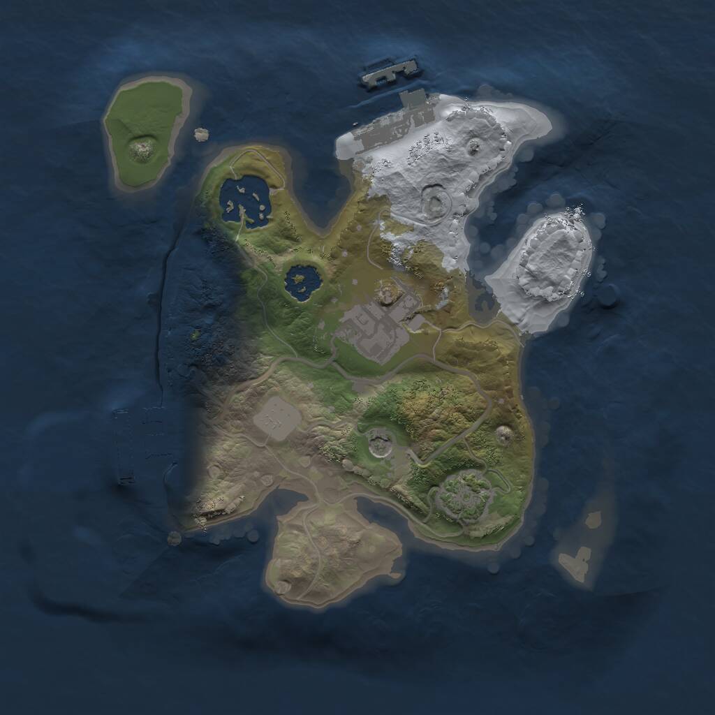 Rust Map: Procedural Map, Size: 2000, Seed: 45645, 7 Monuments