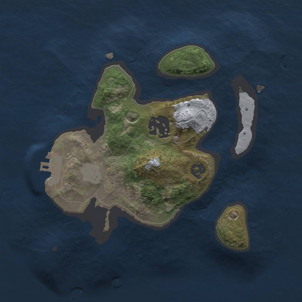 Rust Map: Procedural Map, Size: 2000, Seed: 1375, 5 Monuments
