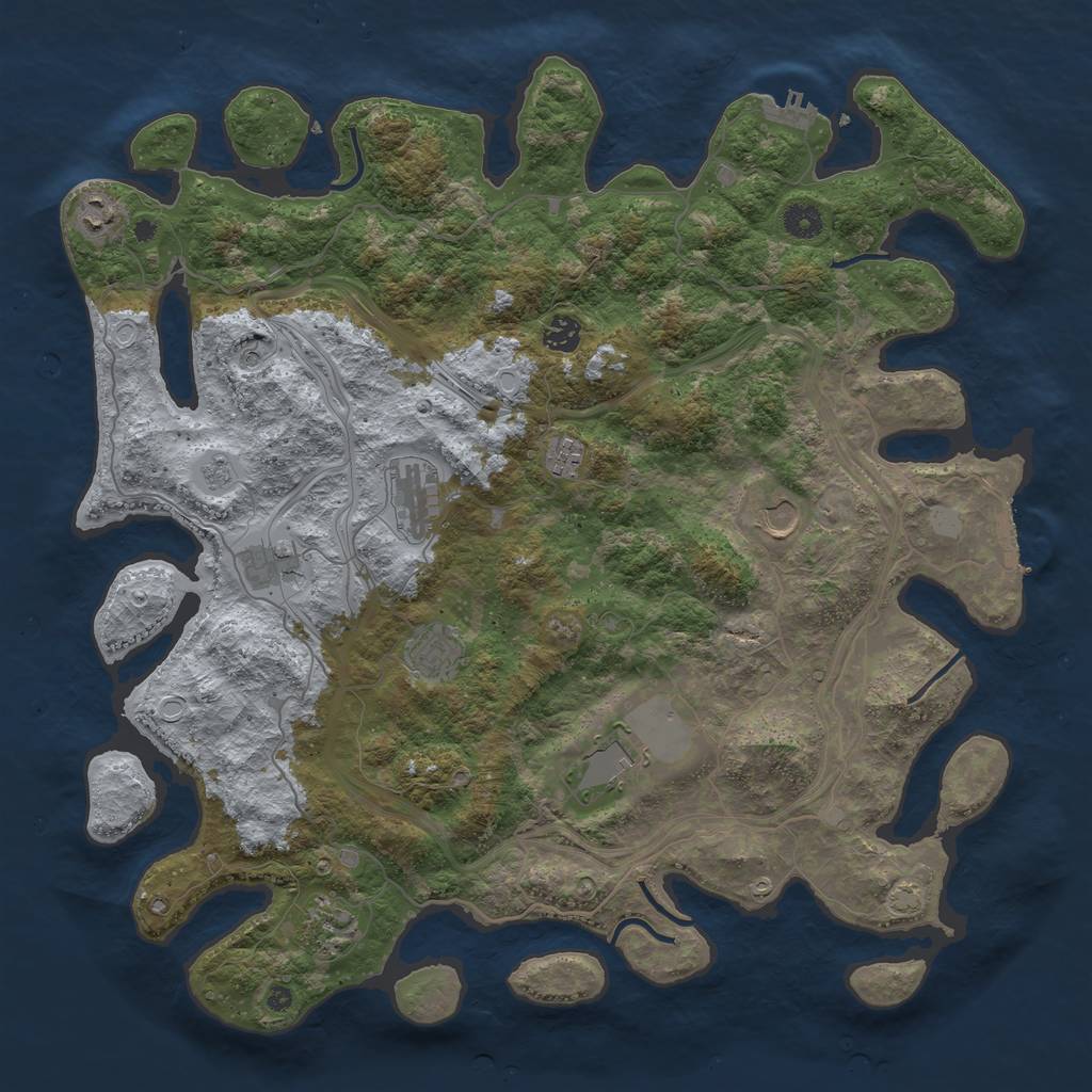 Rust Map: Procedural Map, Size: 4350, Seed: 1164556827, 17 Monuments
