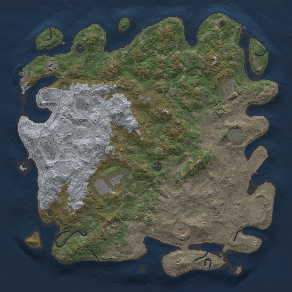 Rust Map: Procedural Map, Size: 4700, Seed: 1321498248, 19 Monuments