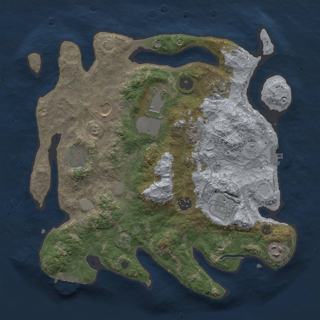 Rust Map: Procedural Map, Size: 3500, Seed: 59118836, 15 Monuments