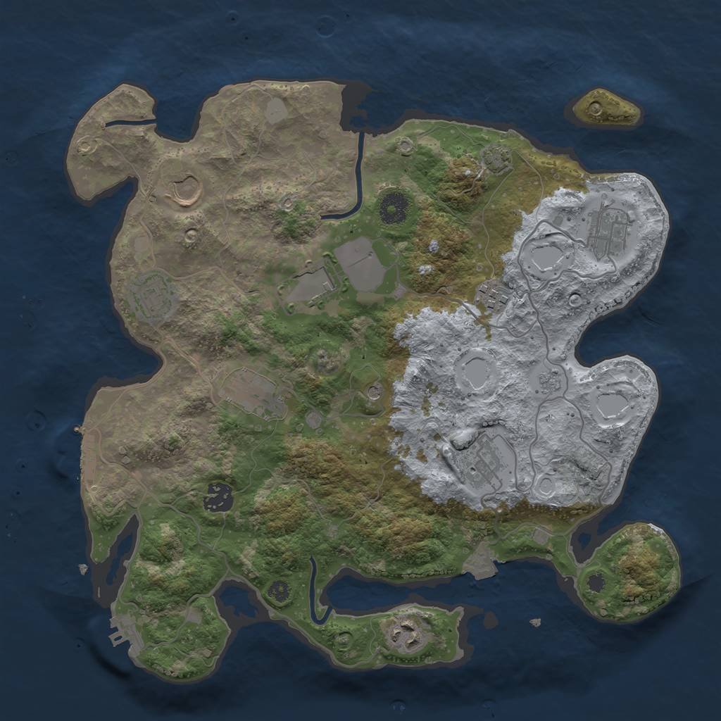 Rust Map: Procedural Map, Size: 3513, Seed: 192428599, 17 Monuments