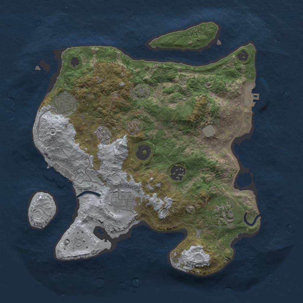Rust Map: Procedural Map, Size: 3000, Seed: 610549294, 12 Monuments
