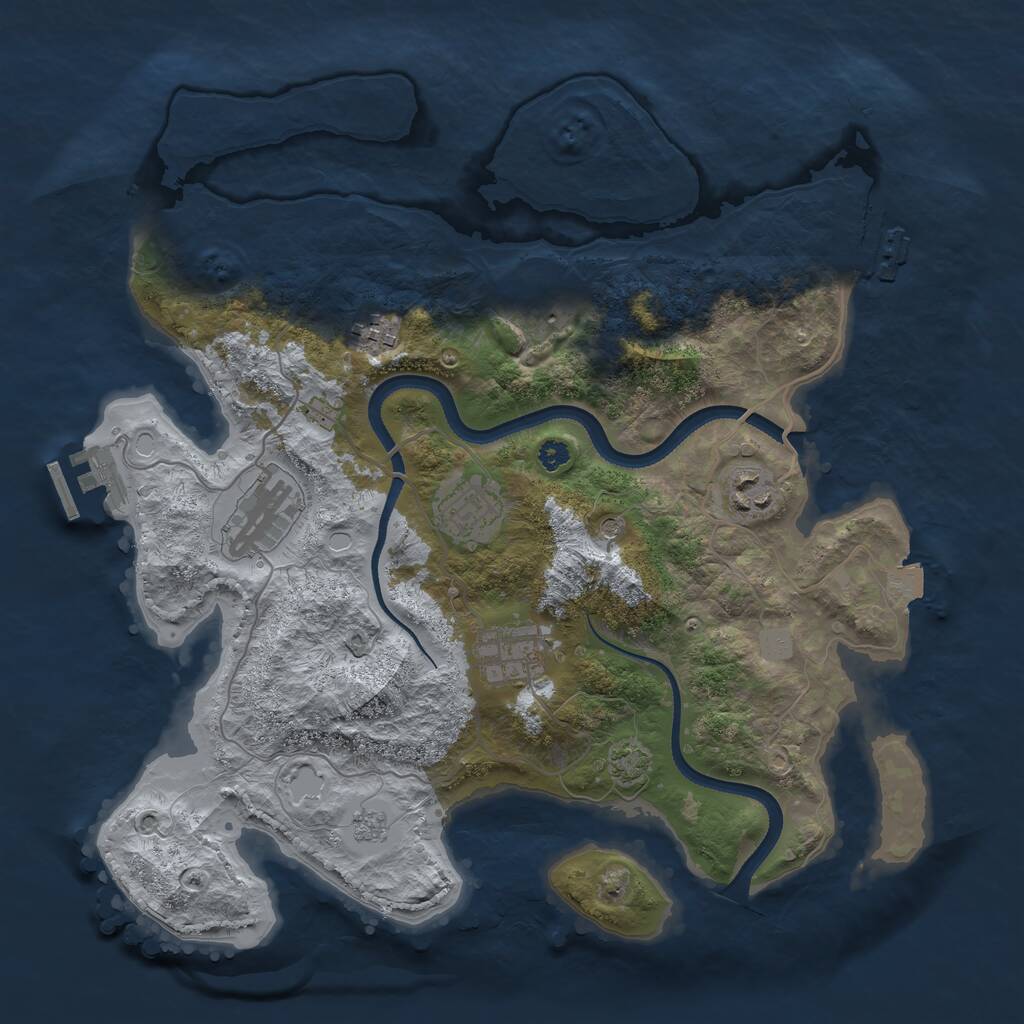 Rust Map: Procedural Map, Size: 3400, Seed: 29711061, 12 Monuments