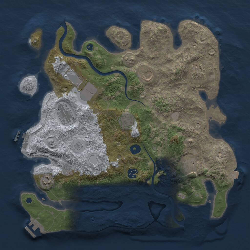 Rust Map: Procedural Map, Size: 3650, Seed: 41151083, 15 Monuments