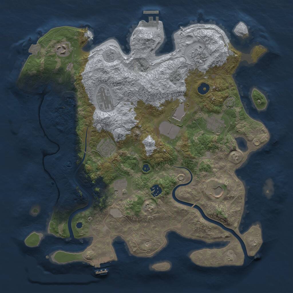 Rust Map: Procedural Map, Size: 3850, Seed: 11261213, 16 Monuments
