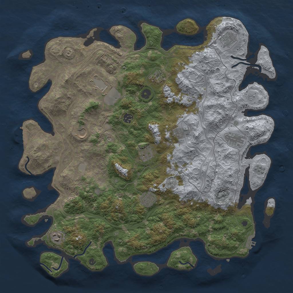 Rust Map: Procedural Map, Size: 4500, Seed: 1568152025, 19 Monuments