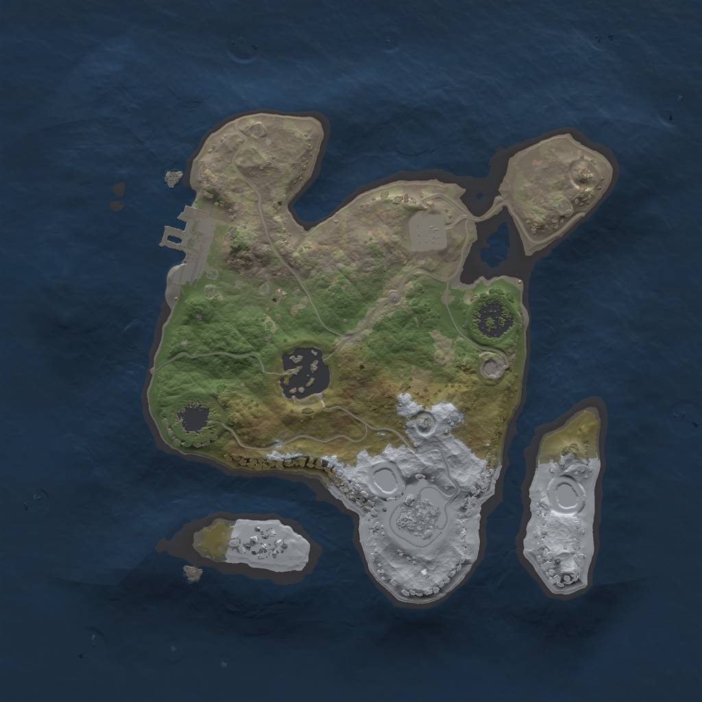 Rust Map: Procedural Map, Size: 2000, Seed: 26433, 6 Monuments
